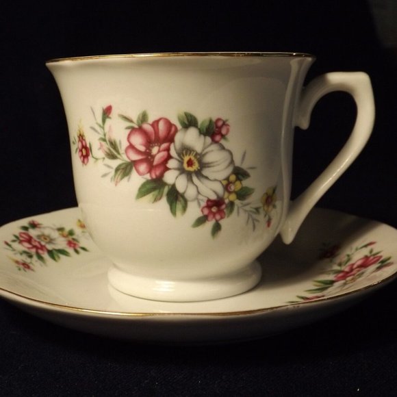 China Floral Tea Cup and Saucer - Picture 2 of 7